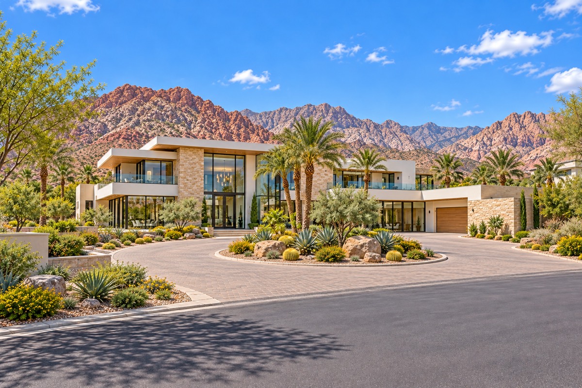 회원제 골프 단지의 신축 대저택 외관